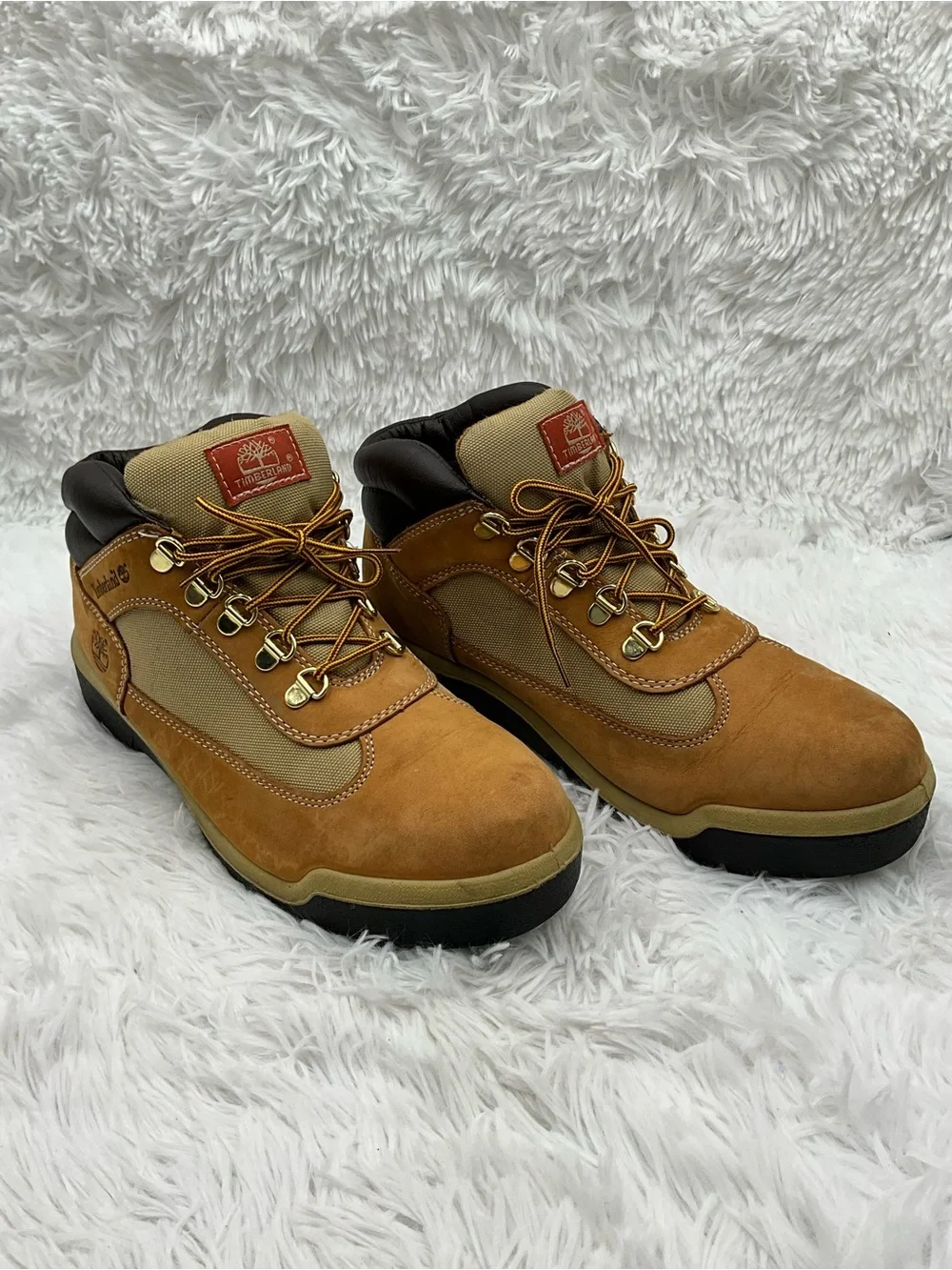 Timberland Men's Wheat/Tan Work Boots with Gold Hardware